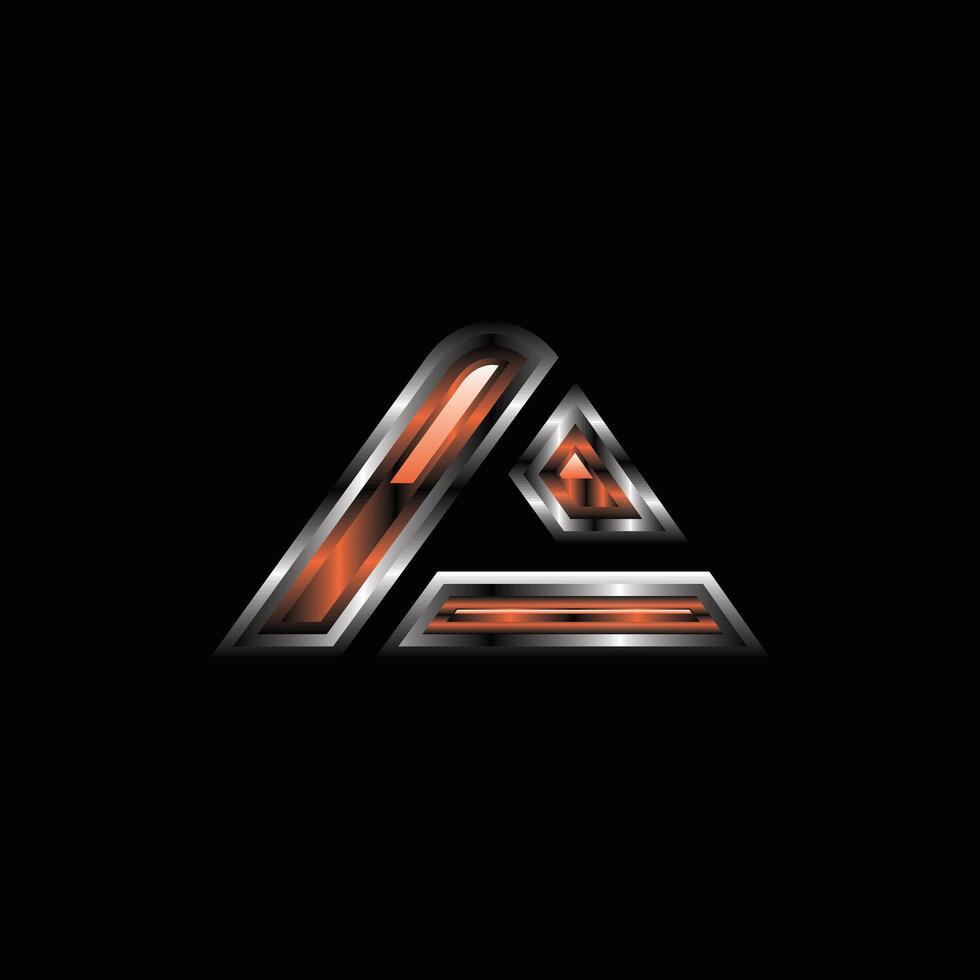 Letter A Modern Simple Geometric Metallic Creative Technology Logo vector