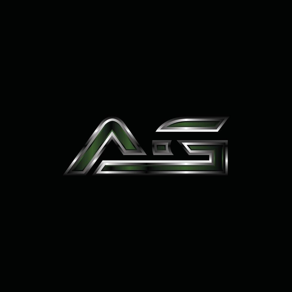 Initial AG Metallic Geometric Business Technology Creative Design Logo vector