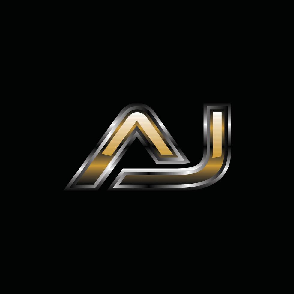 Initial AJ Modern Geometric Business Technology Icon Creative Design Logo vector