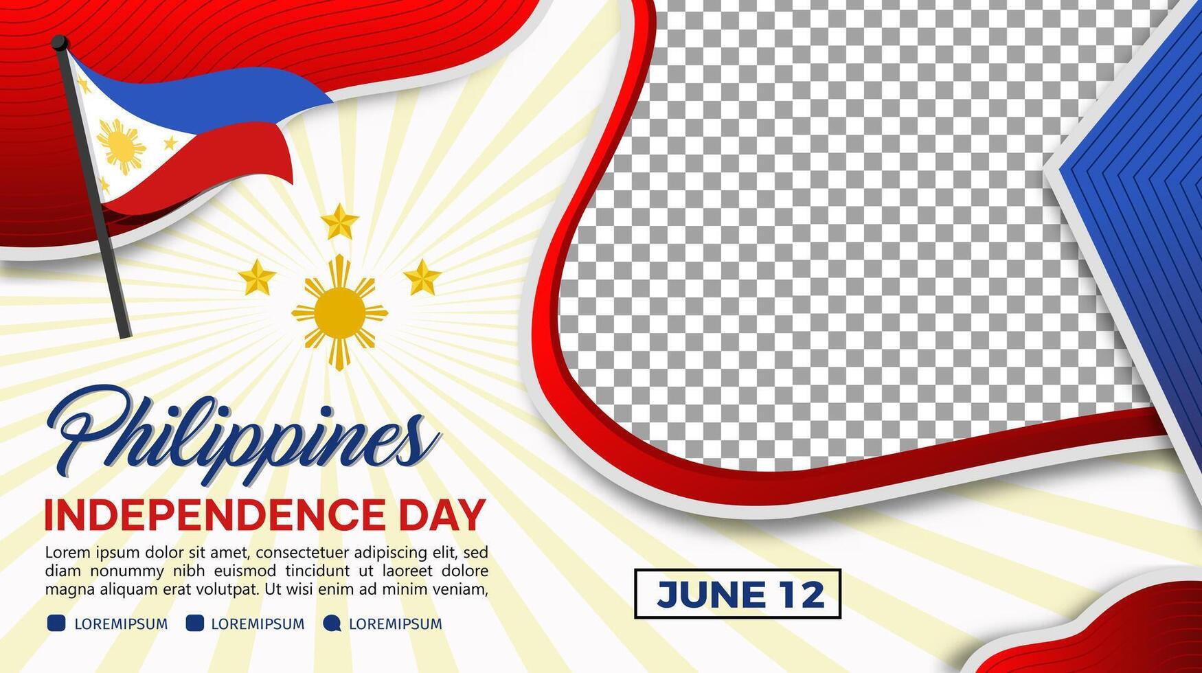 Philippines independence day banner design template vector