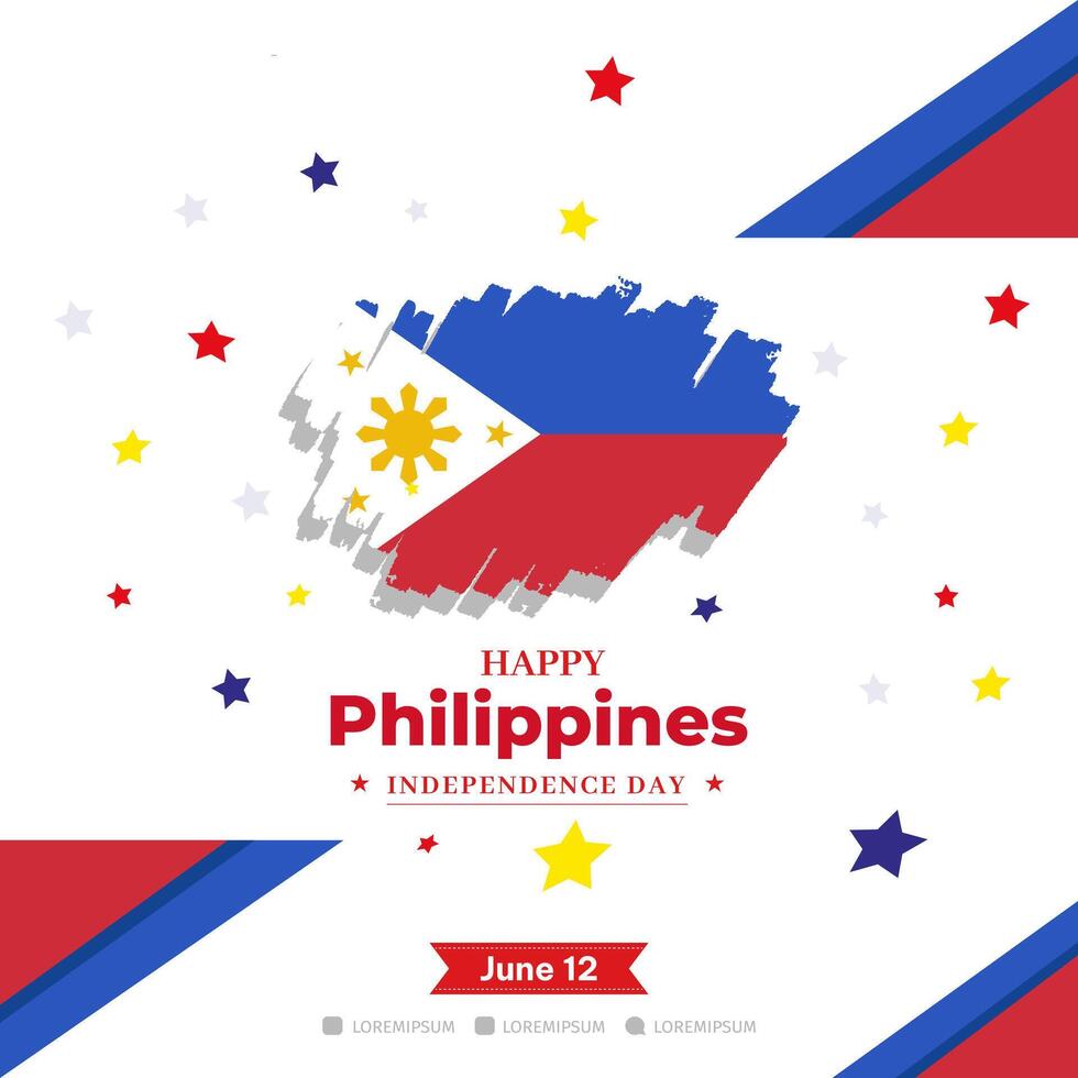 Philippines independence day banner design template vector