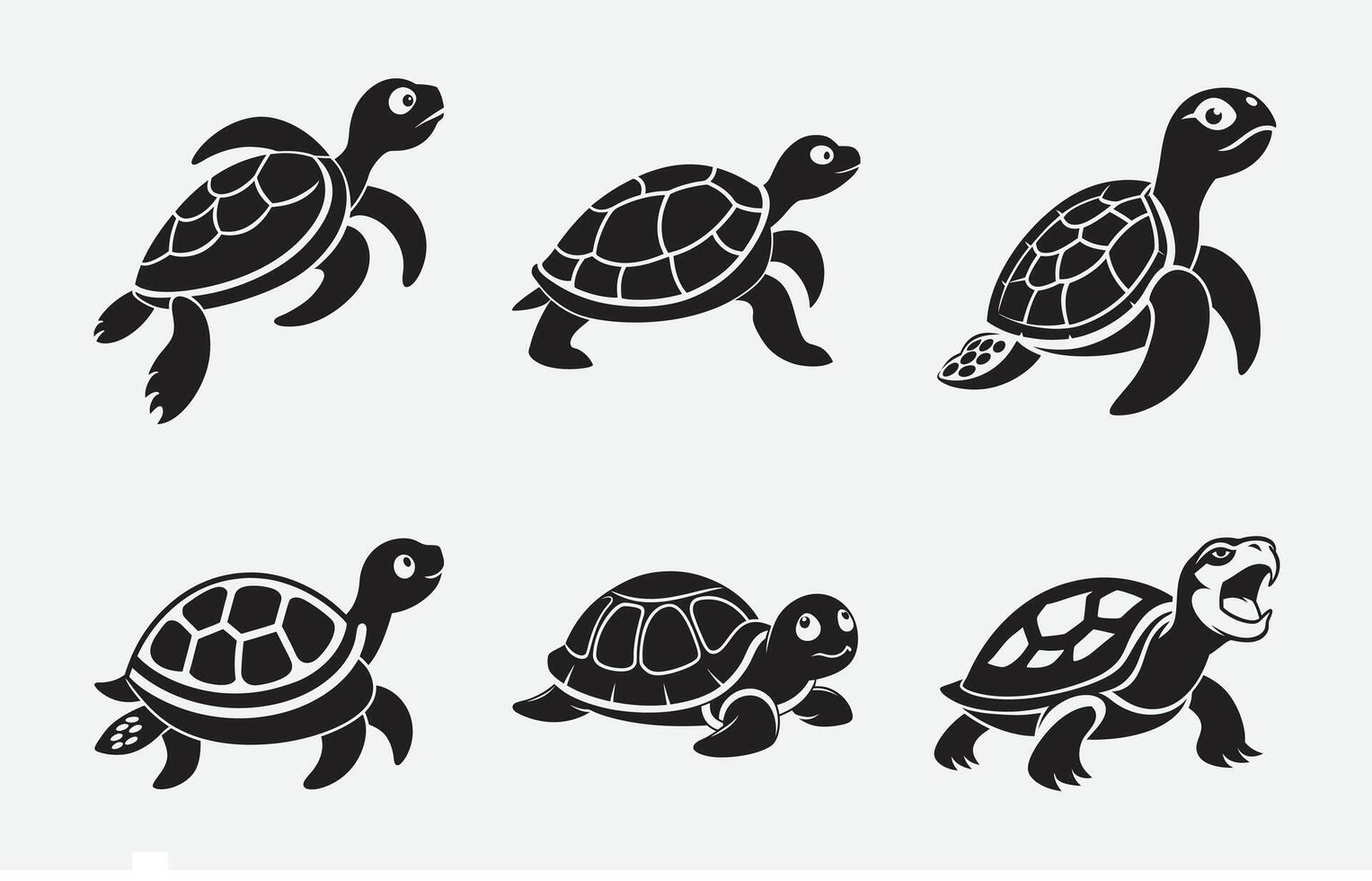 Ultimate Turtle Silhouette Set, High-Quality Sea and Land Turtle Designs vector