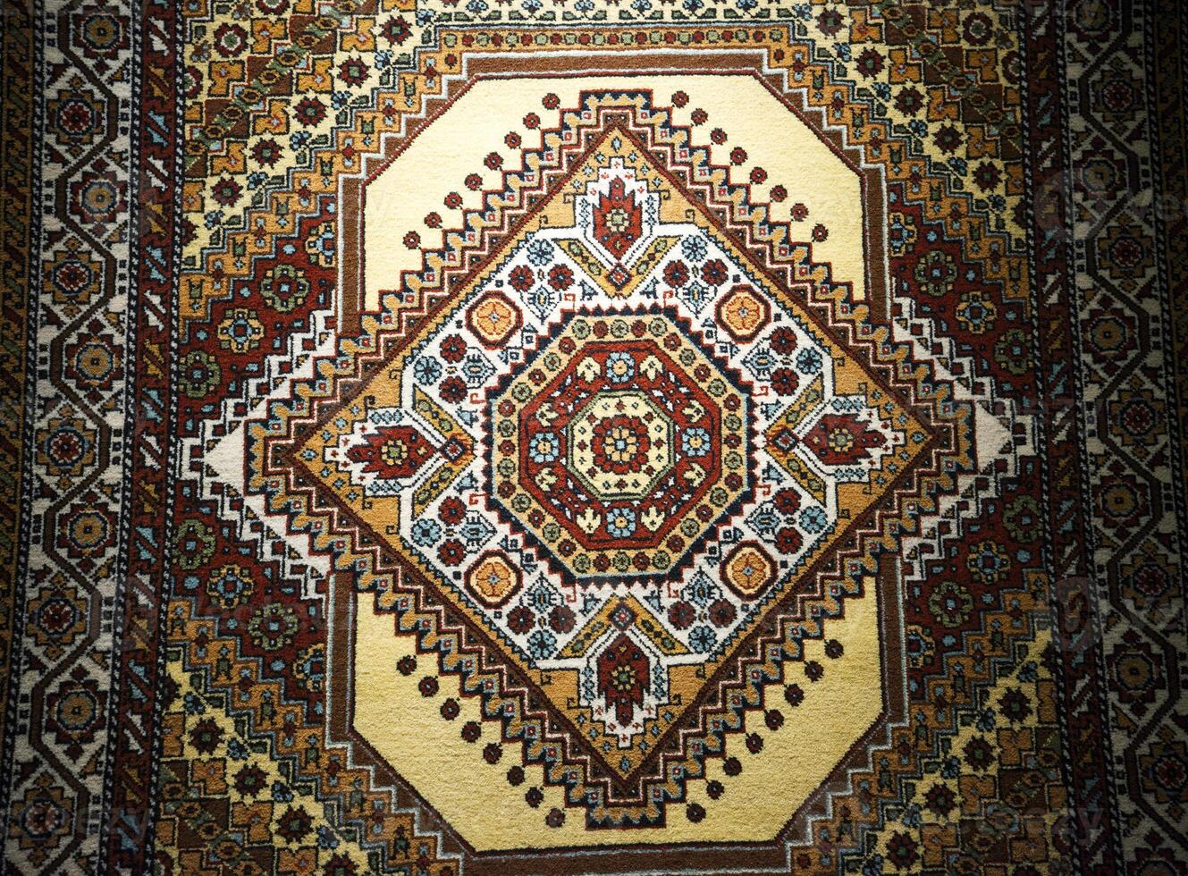 carpet, rug, antique carpet fragment, Persian carpet with ornaments, photo