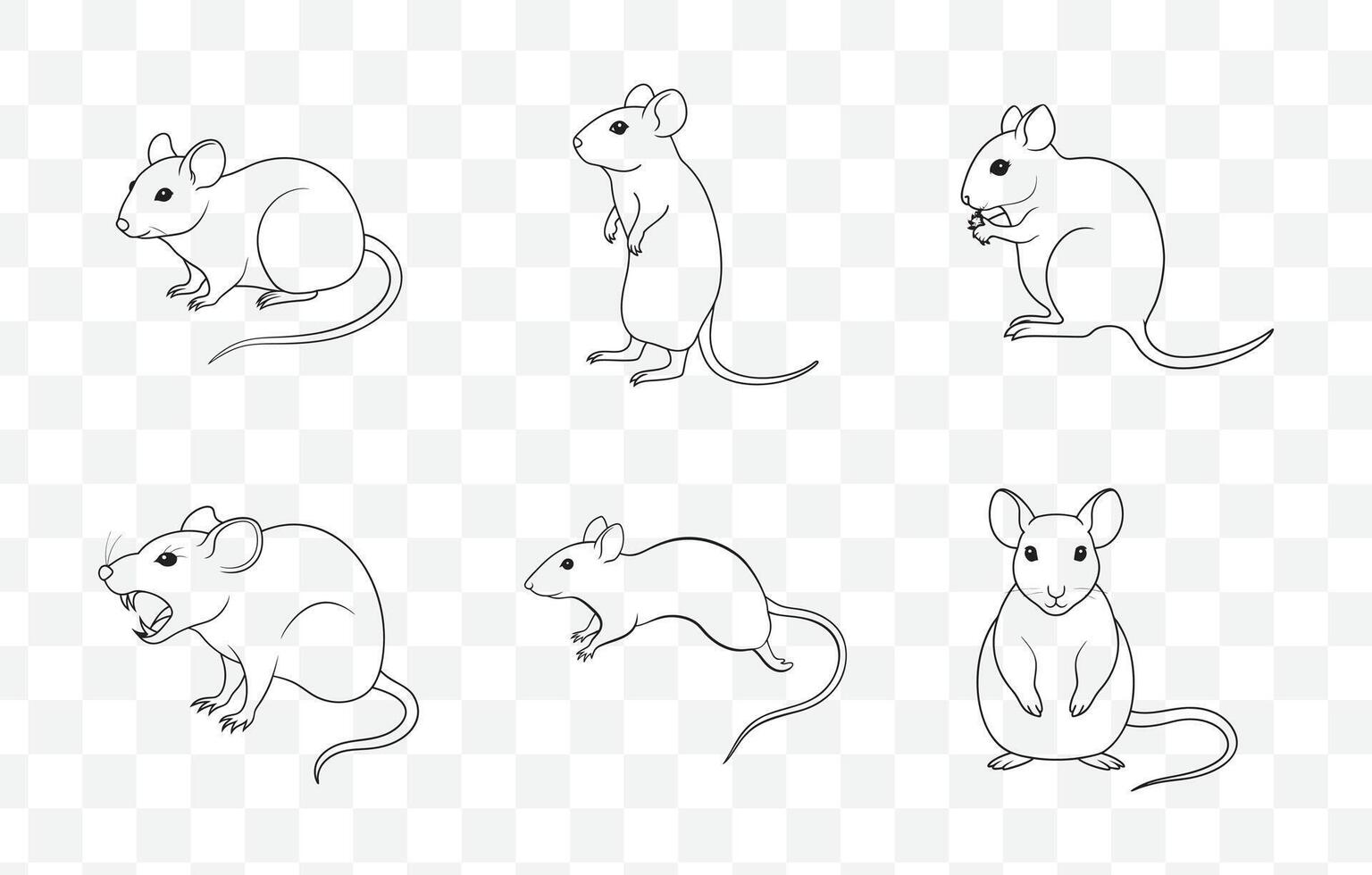 Print Comprehensive Rat Art Set Featuring Detailed and HighQuality Illustrations of Rats in Various Poses and Styles vector