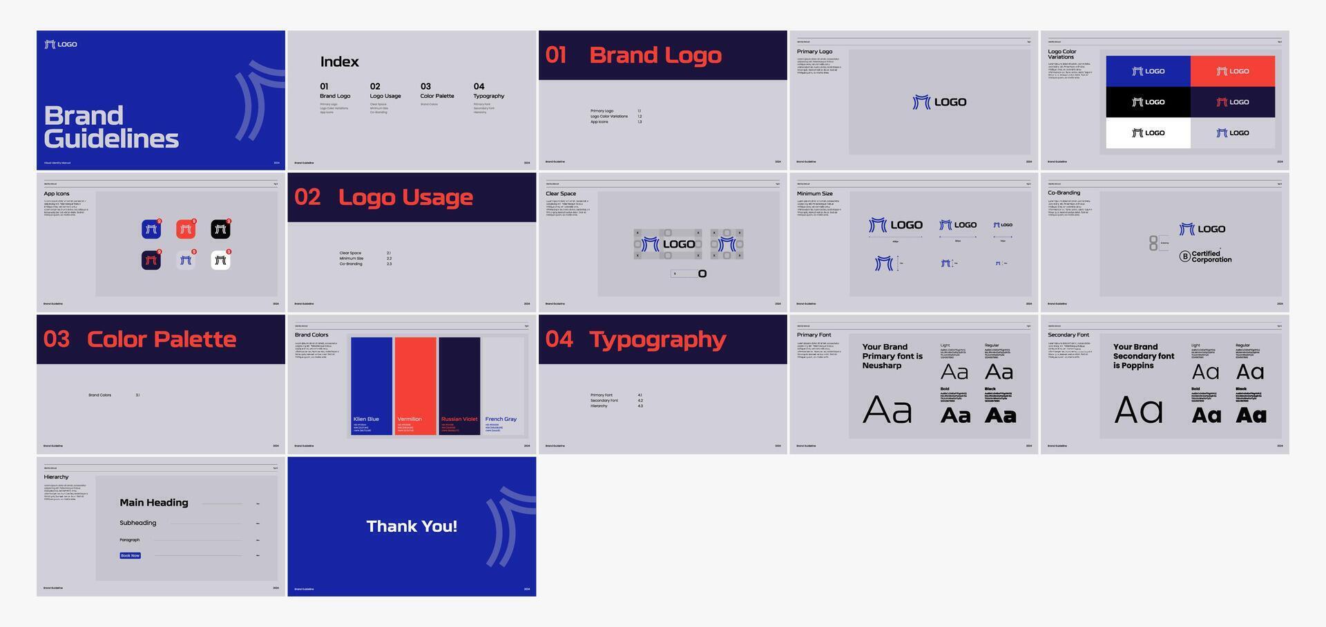 Minimal Brand Style Guide Template vector