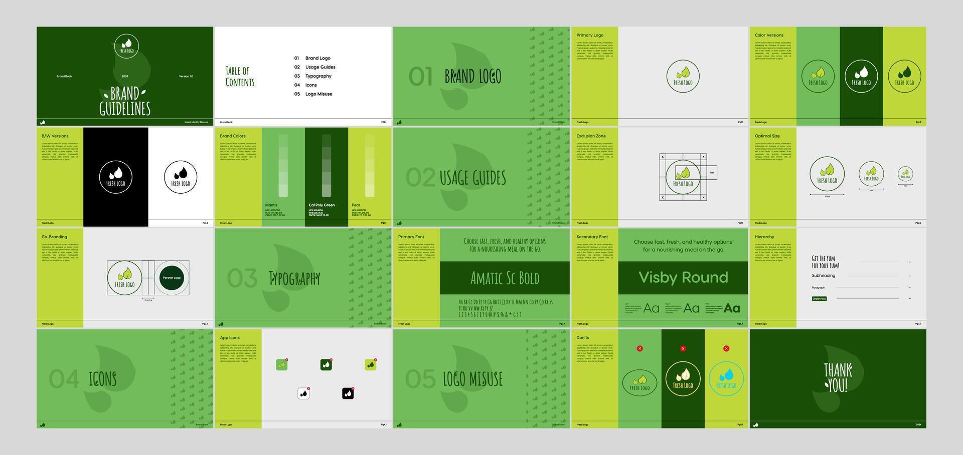 Brand Guideline Landscape Template for Fresh Design vector