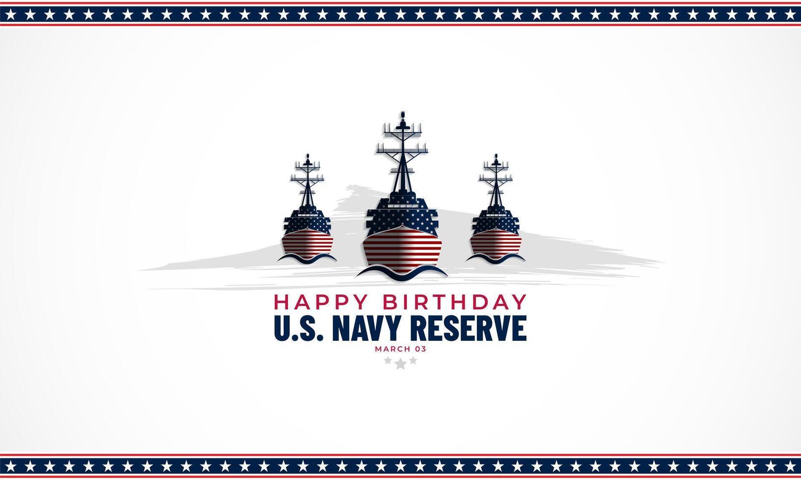 Happy Birthday US Navy Reserve March 03 Background illustration vector