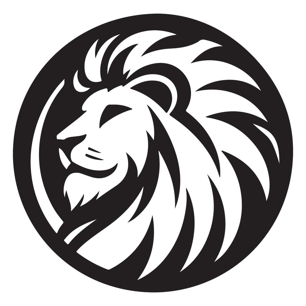 a Lion Head Logo on a White Background vector