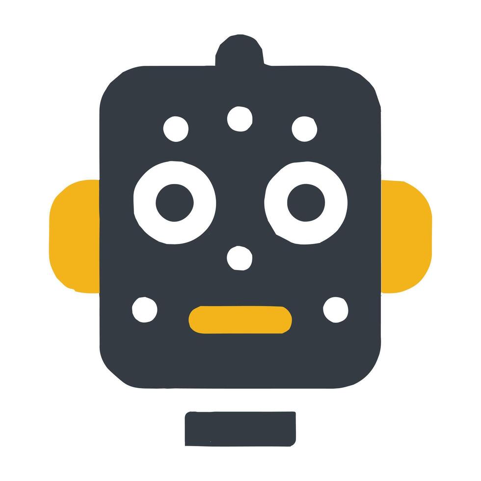 A Robotics Head Illustration vector