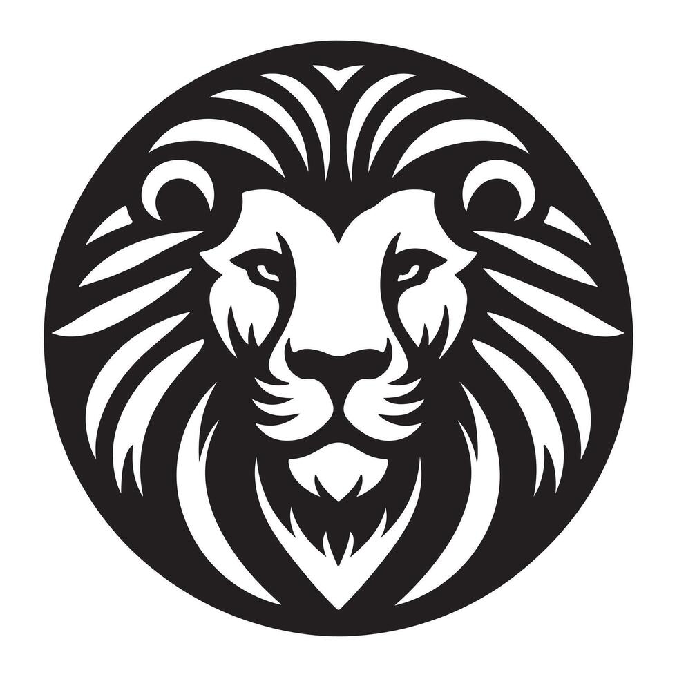 a Lion Head Logo on a White Background vector