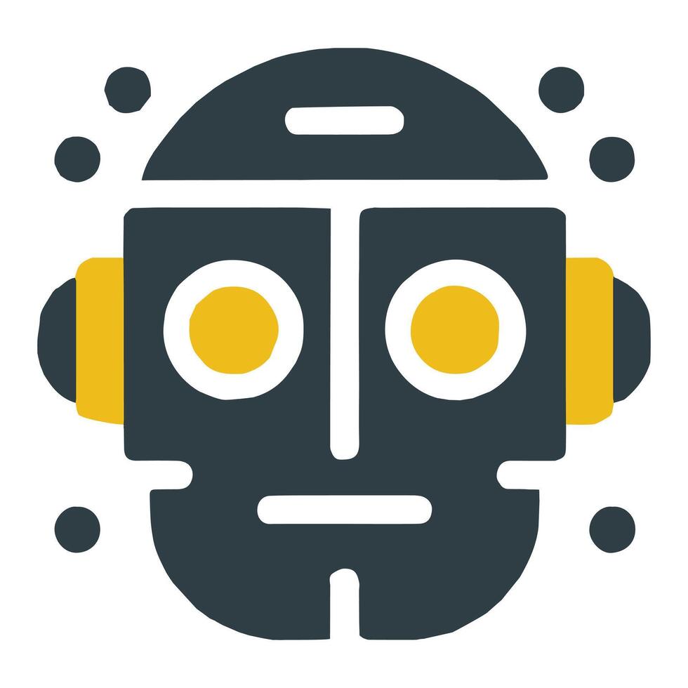 A Robotics Head Illustration vector