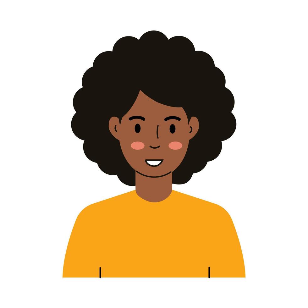 Smiling Black Woman With Afro vector