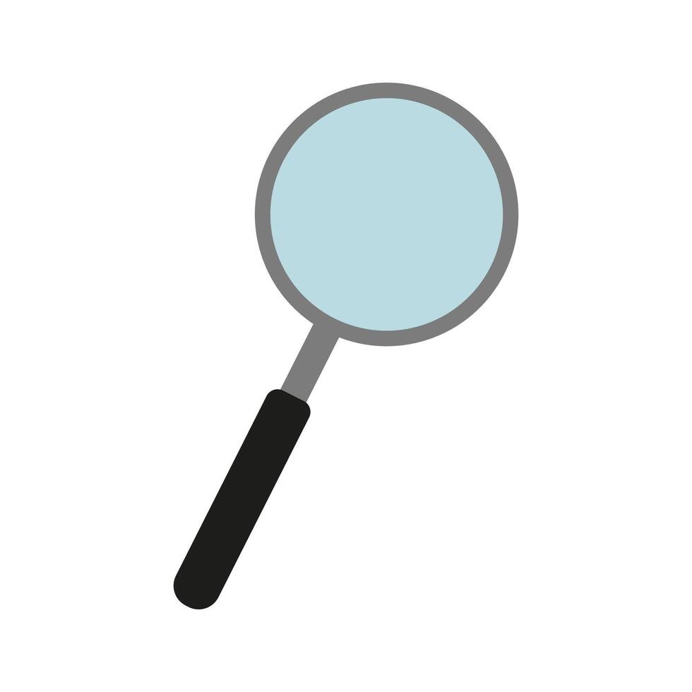 A simple, cartoon-style magnifying glass vector