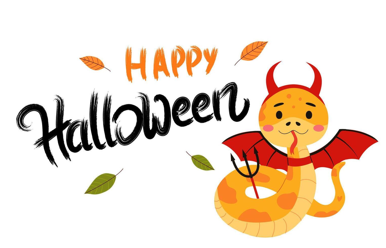snake Happy Halloween Snake Illustration vector