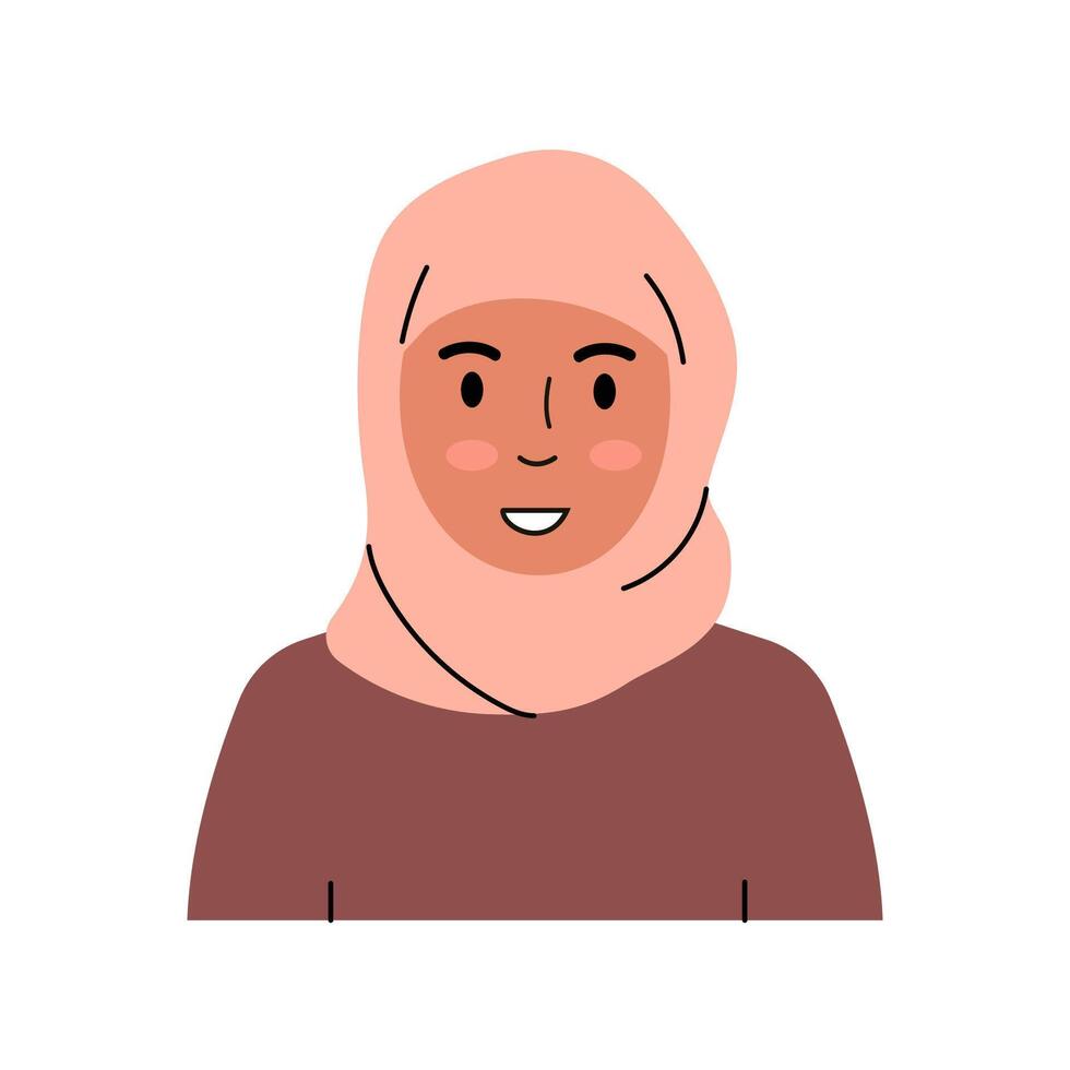 Smiling Woman Wearing A Headscarf vector