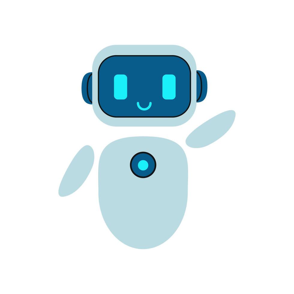 one Friendly Robot Waving Illustration vector