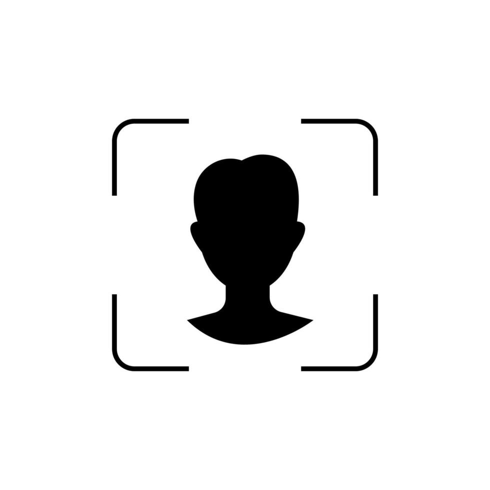 A black silhouette of a person's head vector