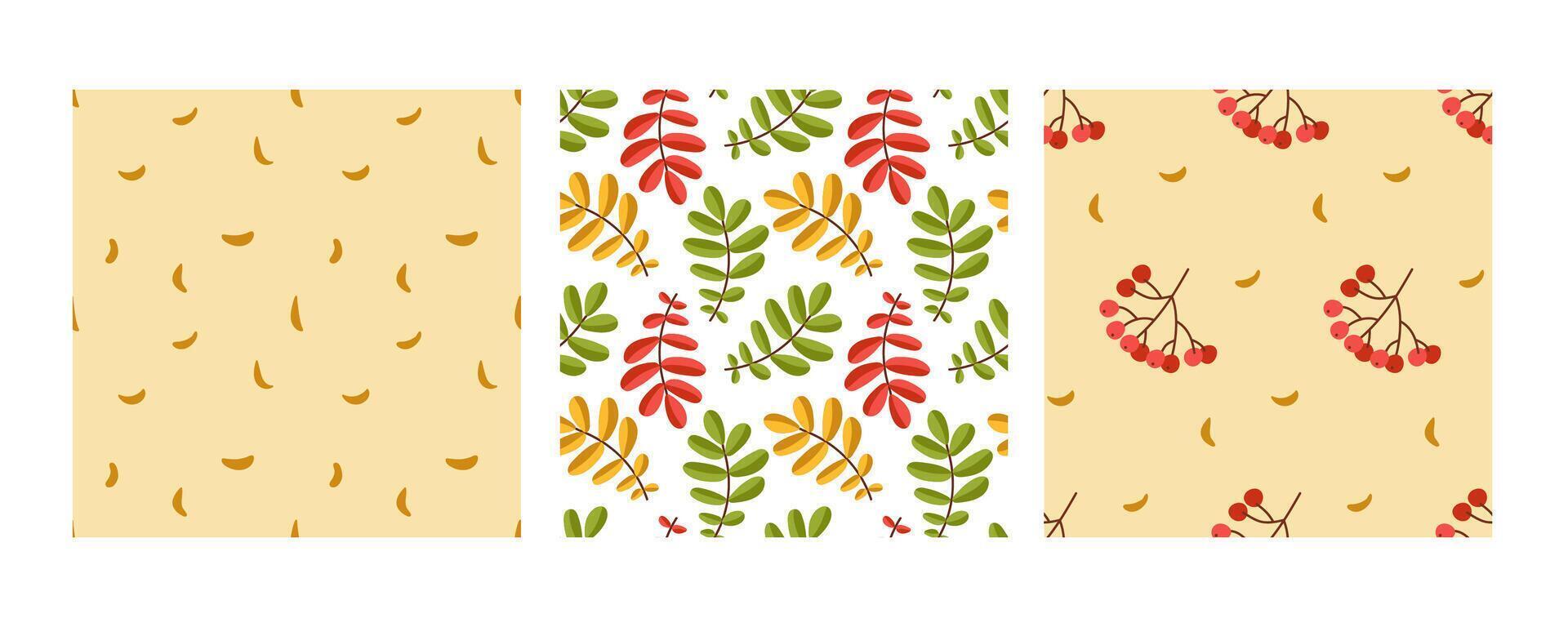 Autumnal leafs seamless pattern. Hand drawn pattern. vector