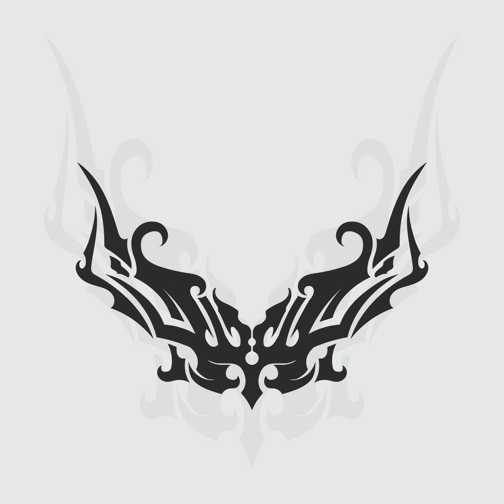 black tribal logo design icon and sign tribal vector