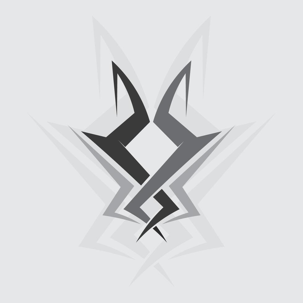 black tribal logo design icon and sign tribal vector