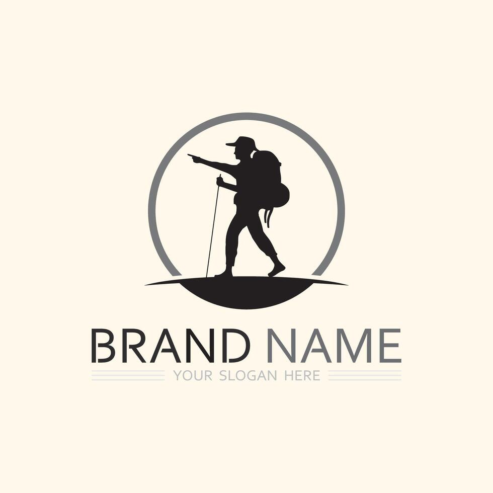Sport logo and Sports icon design symbol people illustration vector