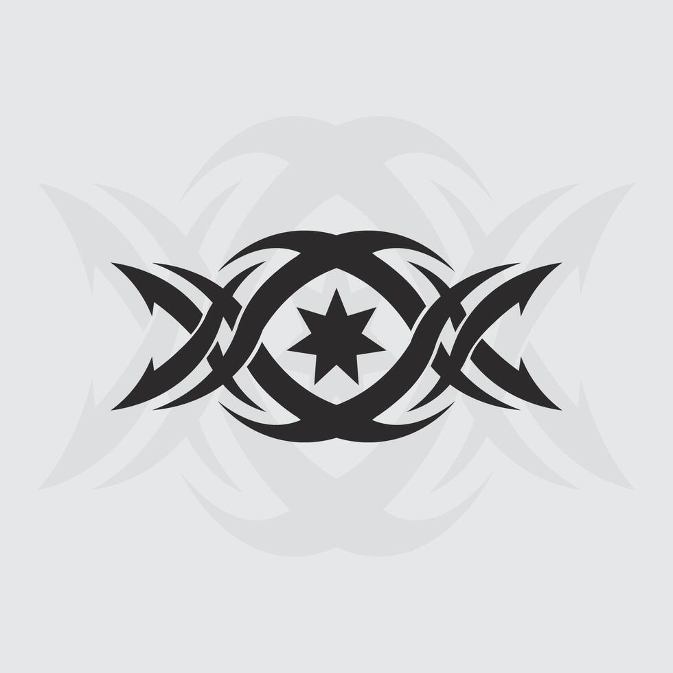 black tribal logo design icon and sign tribal vector