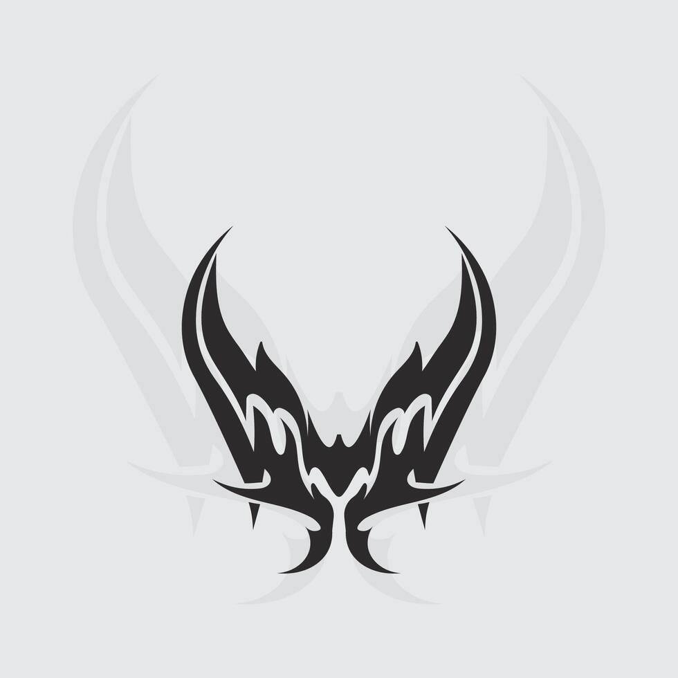 black tribal logo design icon and sign tribal vector