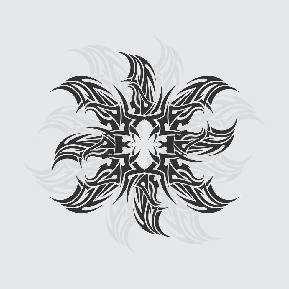 black tribal logo design icon and sign tribal vector