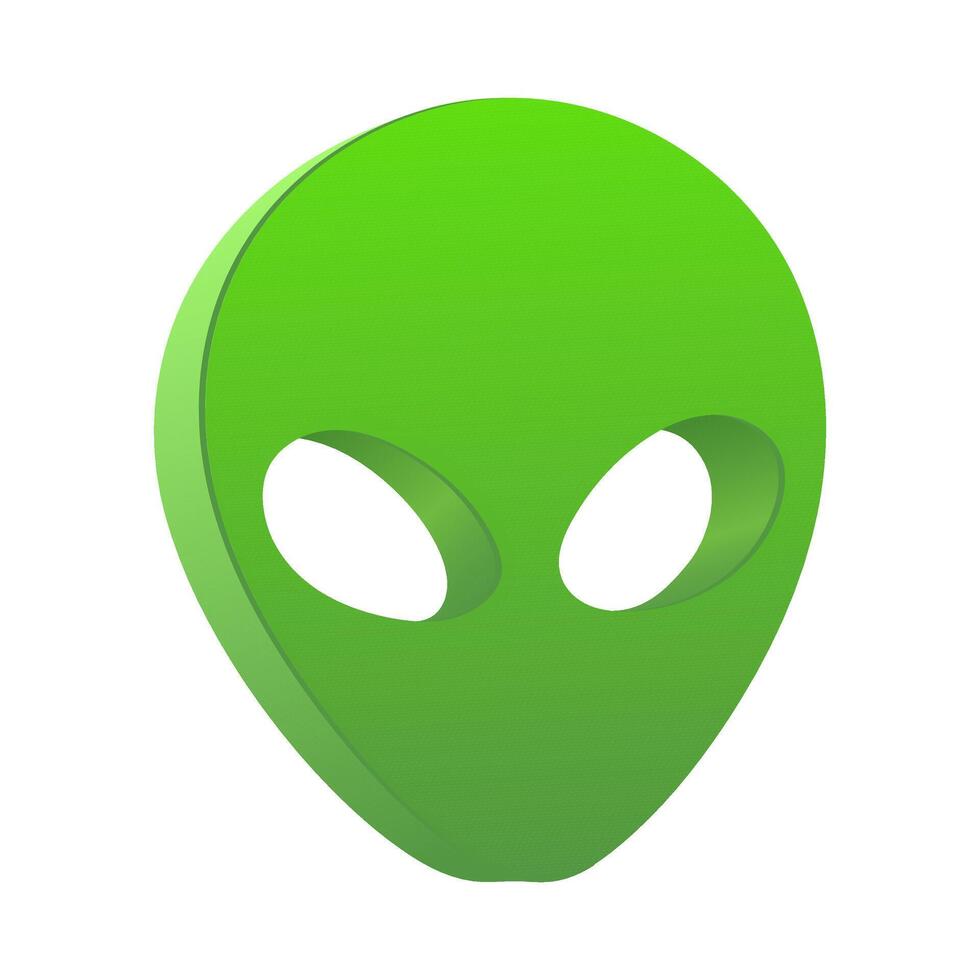 3D alien icon on a white background in isometry vector