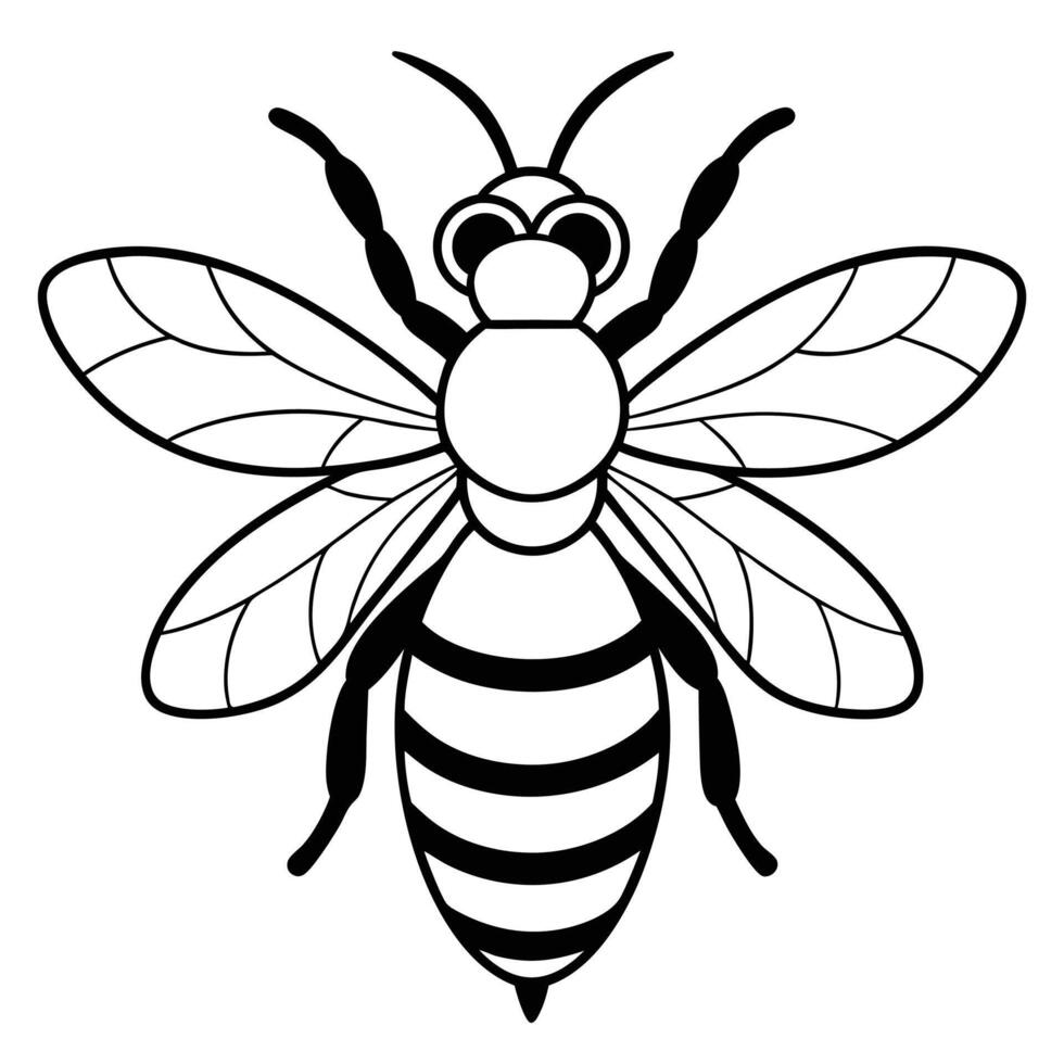 Bee Art illustration. Bee Silhouette. Colorful bee icon. Black and white Bees. Cartoon bee icon set. Bee flying on a dotted route isolated on the white background. illustration. vector