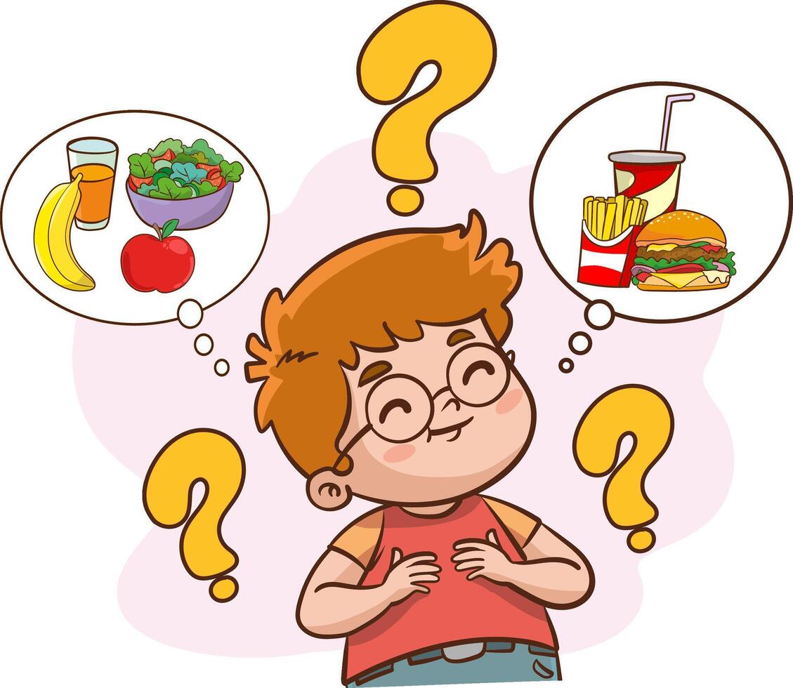 Unhealthy eating, sedentary inactive lifestyle, gluttony problems of overweight kids set illustration. Cartoon isolated children with big belly lying on sofa, kids drink and eat fast food vector