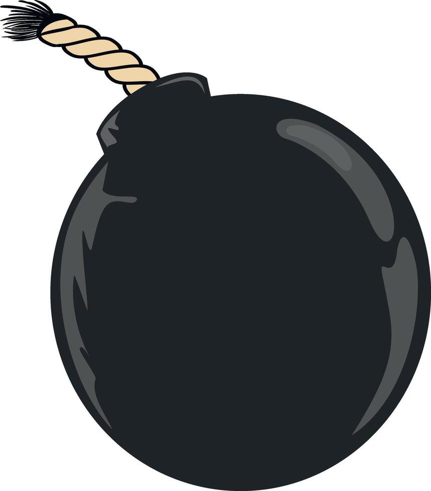 illustration of a bomb with fuse vector