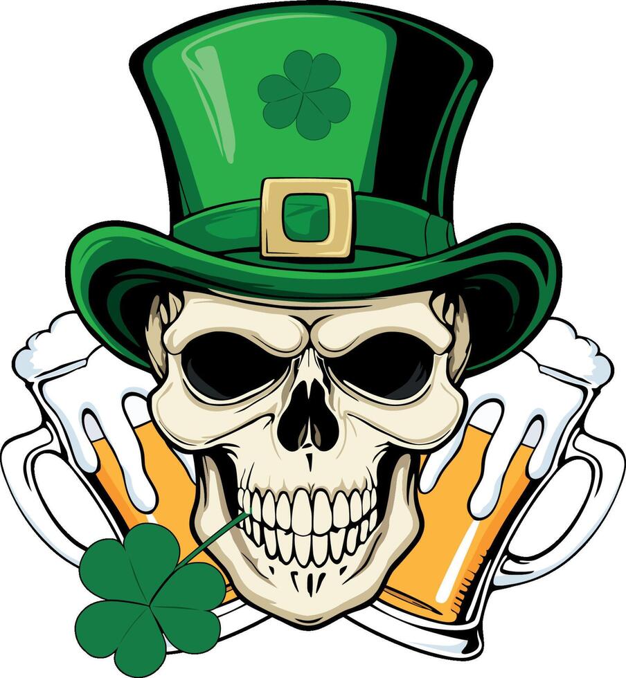 SKULL SAN PATRICK DAY vector