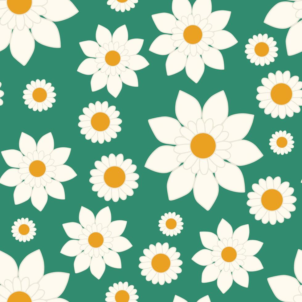 Seamless Pattern Cartoon Flower vector