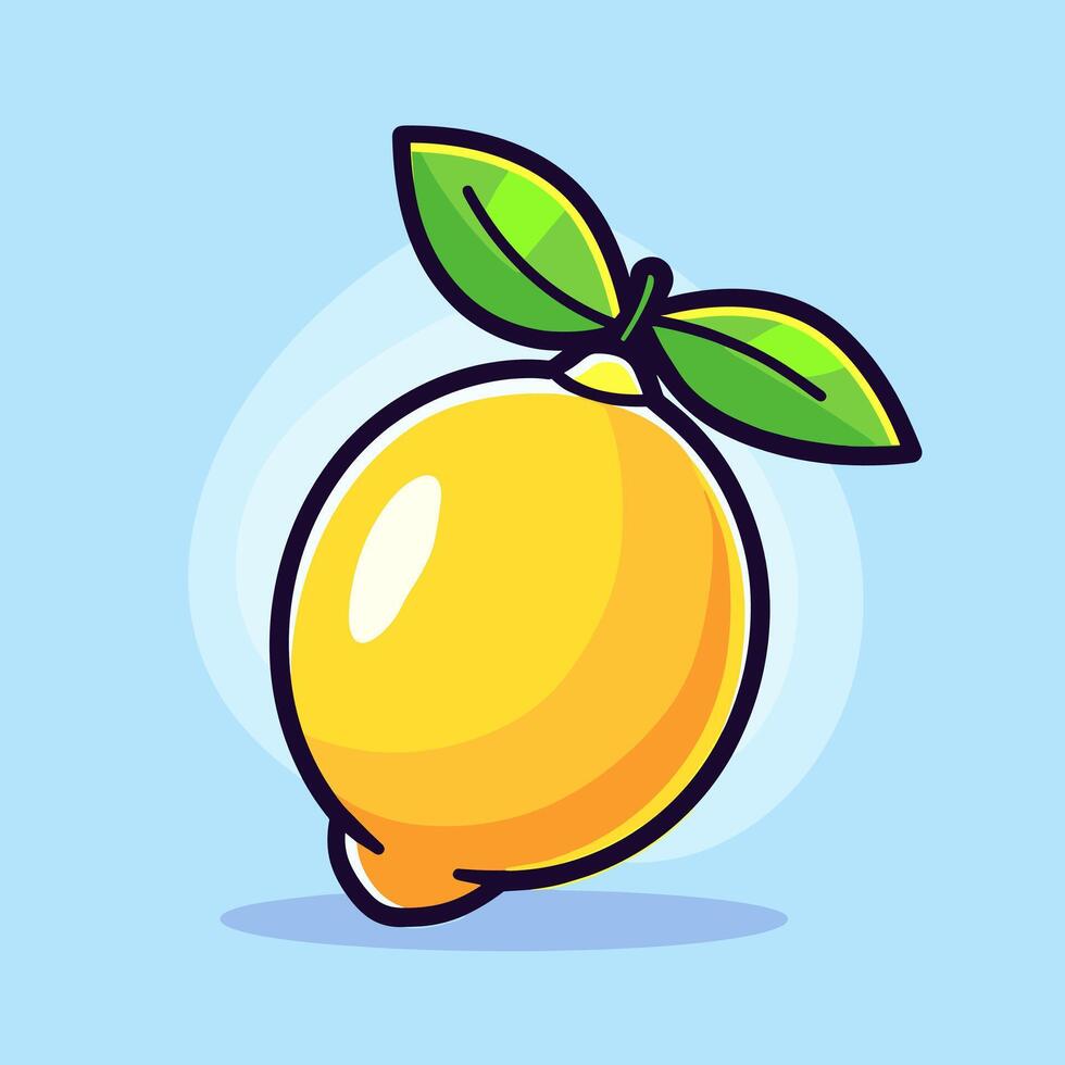 Lemon lime lemonade fruit cartoon icon logo illustration food nature icon concept flat cartoon drawing art isolated background vector