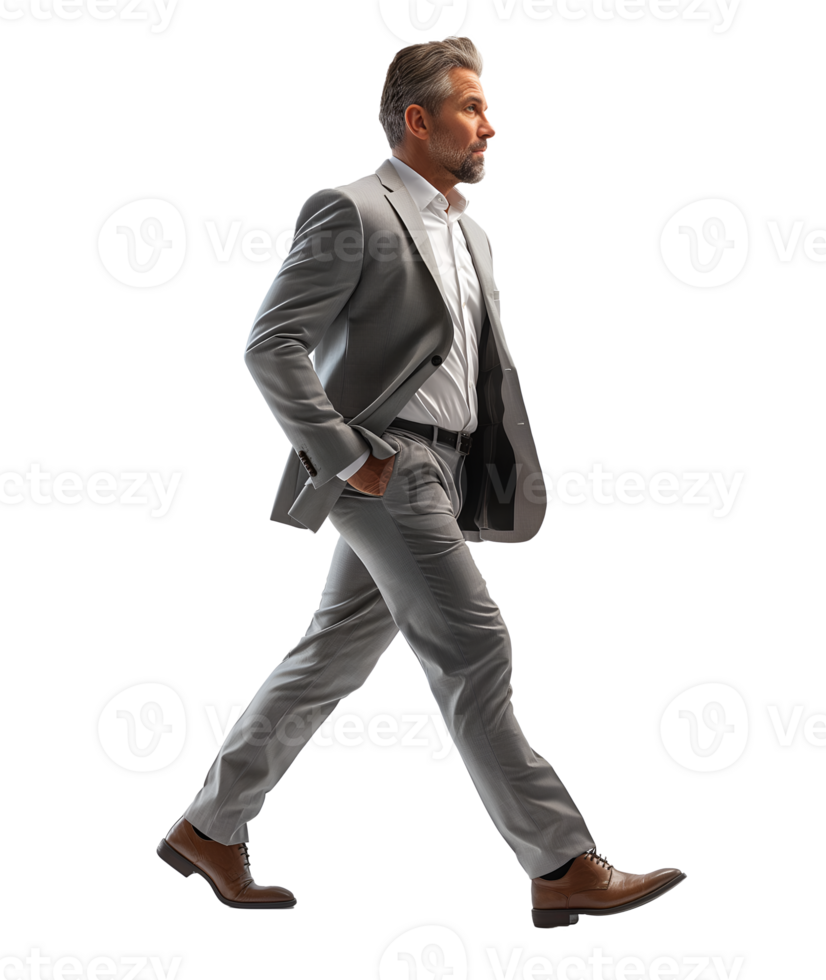 full figure front view of businessman walking png