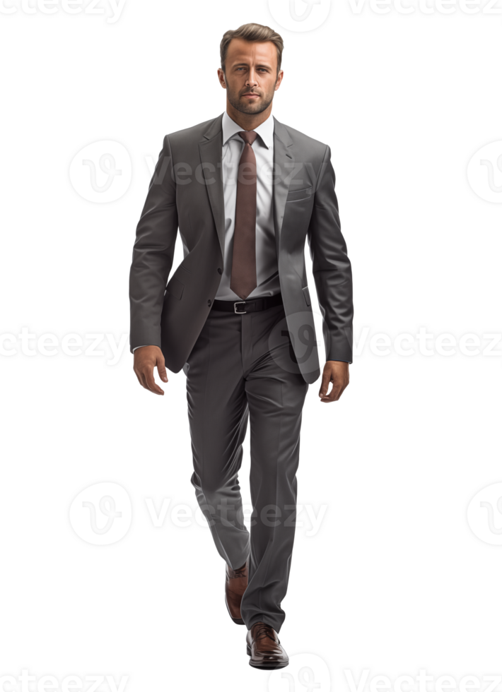 full figure front view of businessman walking png