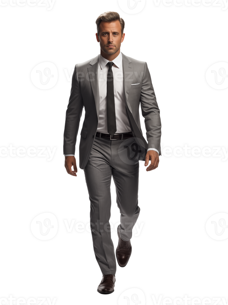 full figure front view of businessman walking png