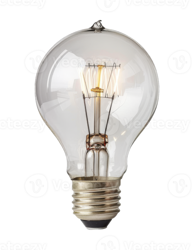 Light bulb edison bulb isolated on transparent background cutout png