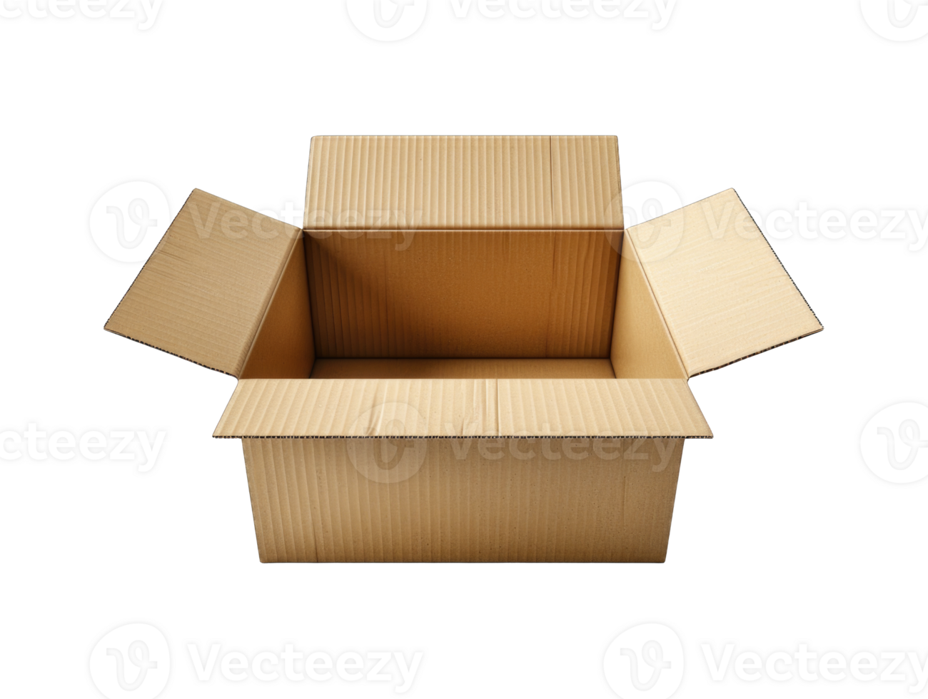 Empty cardboard box, delivery box concept isolated on transparent background cutout png