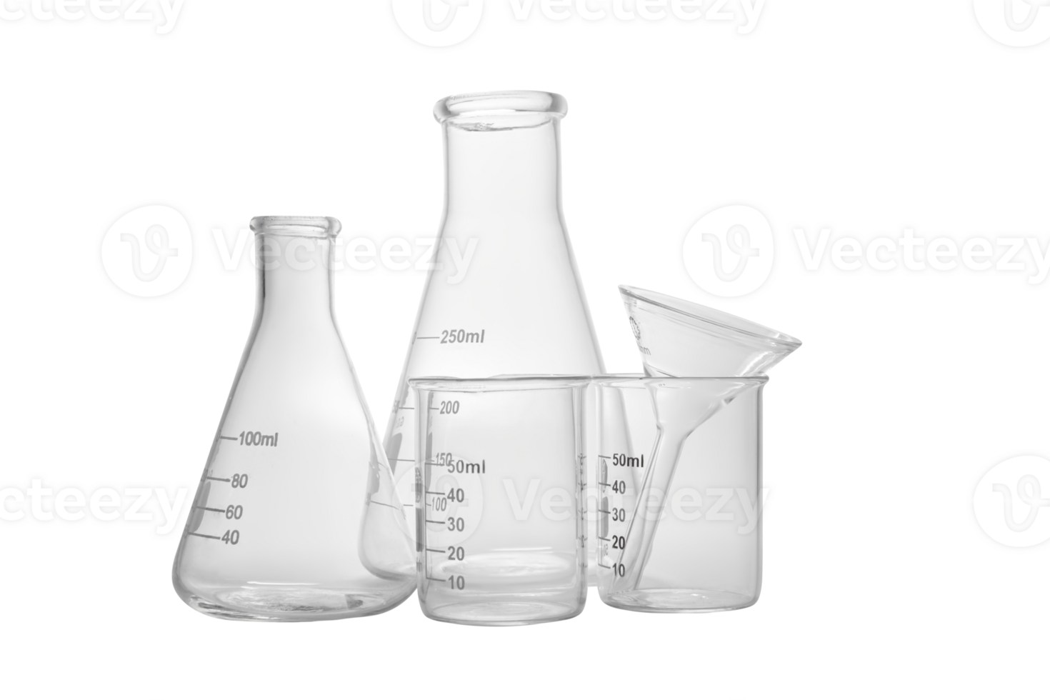 laboratory experiment and research with leaf, oil and ingredient extract for natural beauty and organic skincare product package,bio science concept, clipping path png