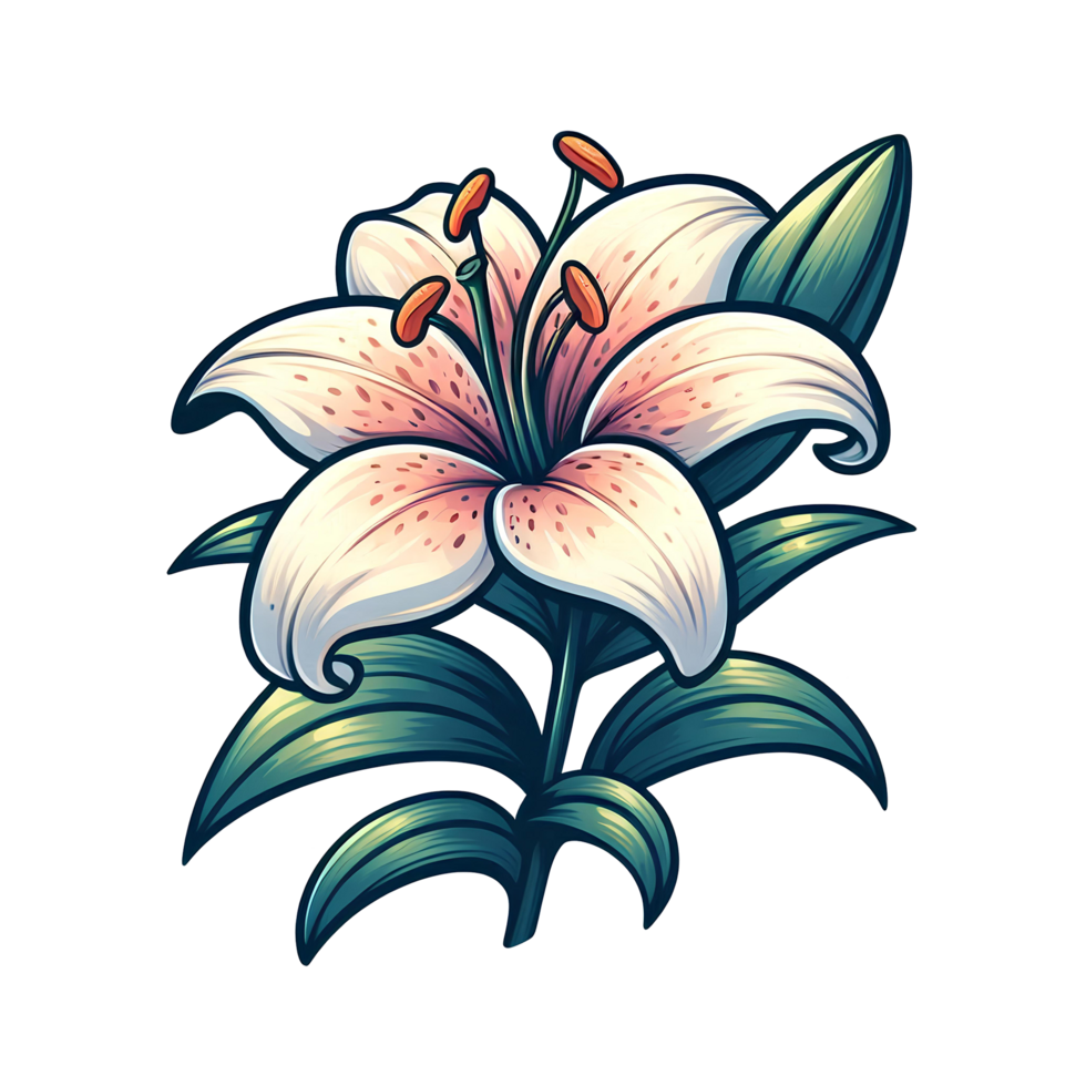 Cartoon Style Lily Flower png