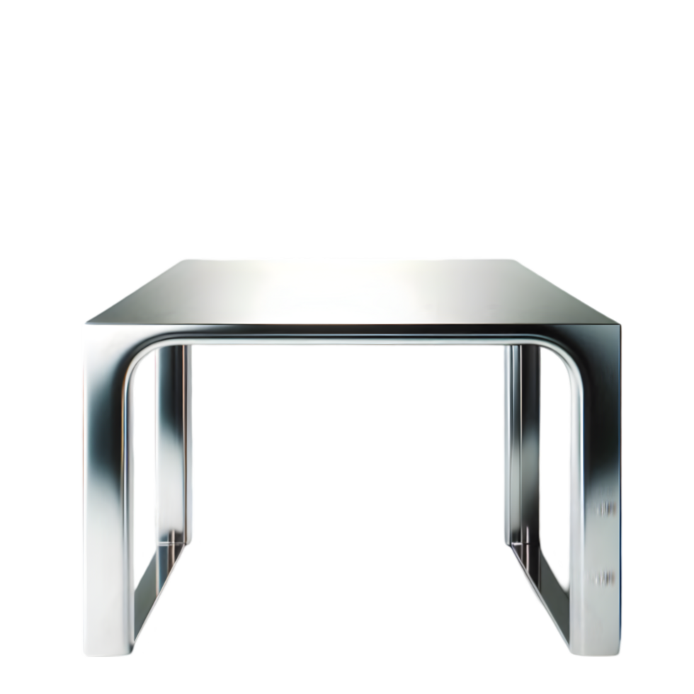 Table with a metal frame on transparent background png