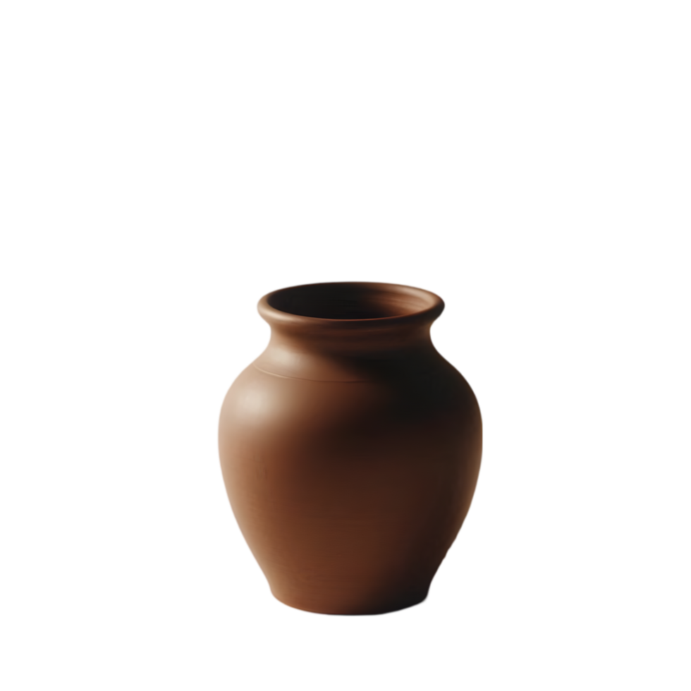 Brown vase on transparent background png