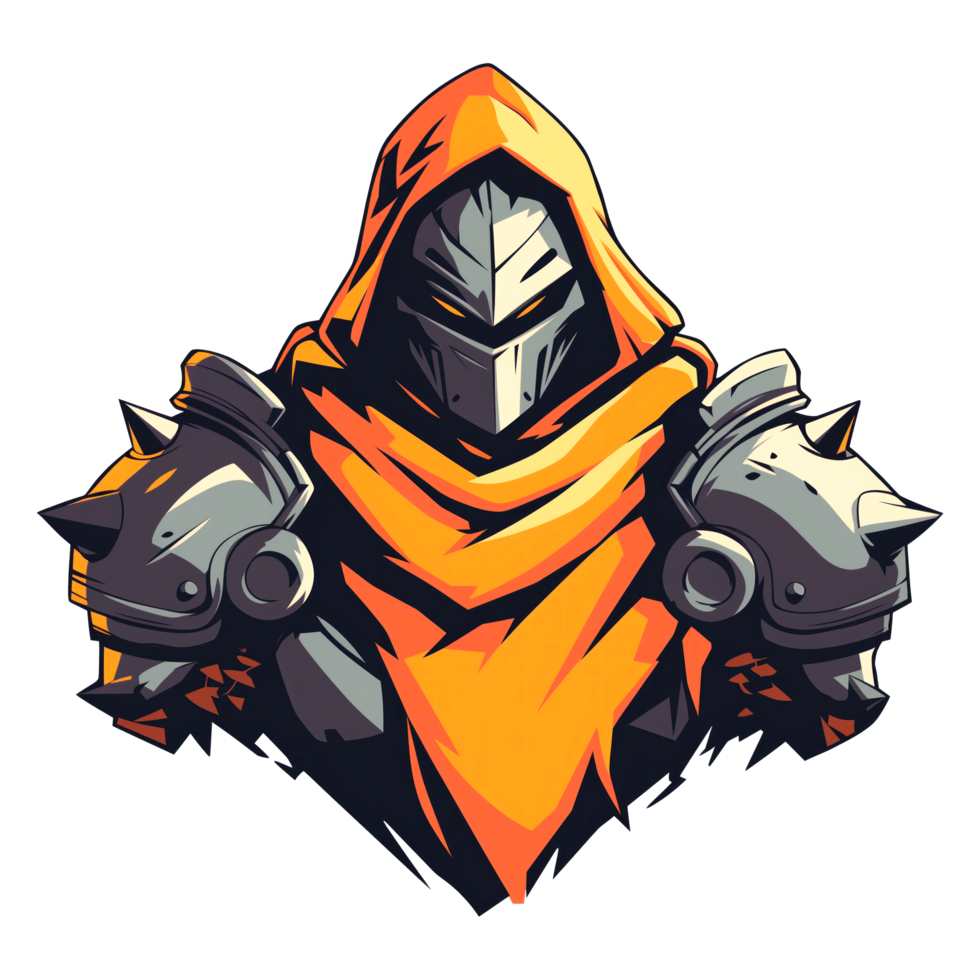 Armored warrior knight with hood png