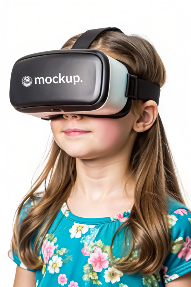 High Quality Virtual Reality Headset Mockup with Diverse Model psd