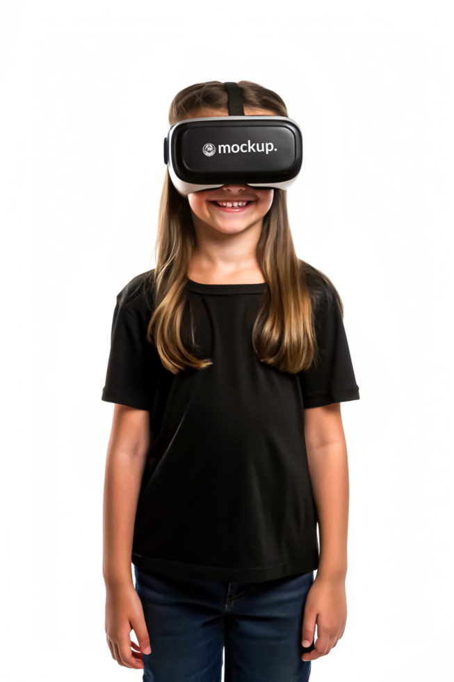 High Quality Virtual Reality Headset Mockup with Diverse Model psd