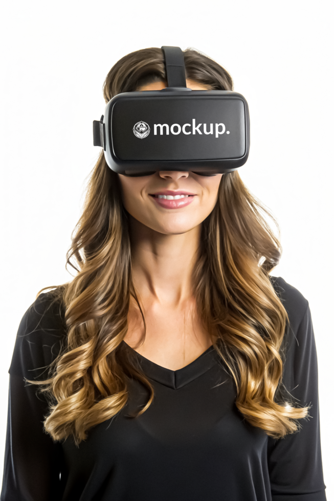 High Quality Virtual Reality Headset Mockup with Diverse Model psd