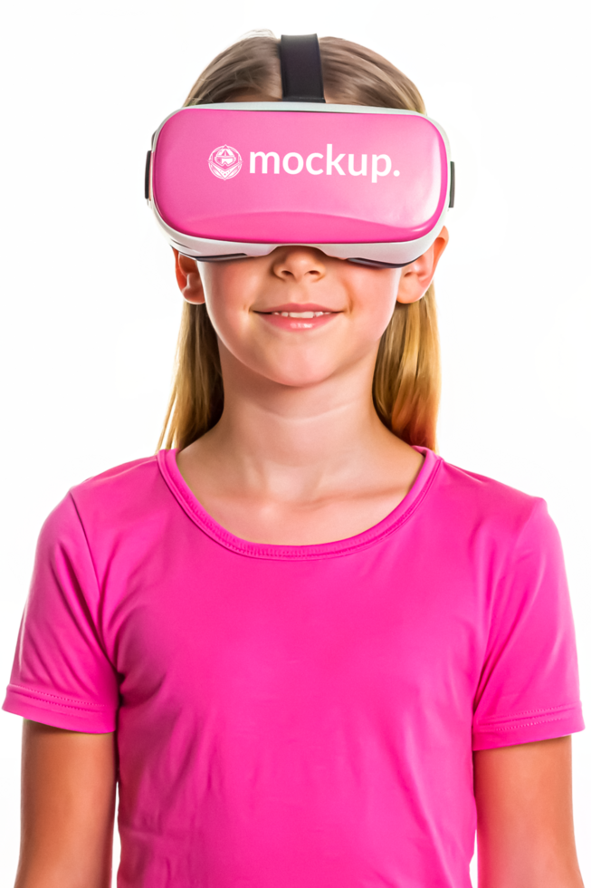 High Quality Virtual Reality Headset Mockup with Diverse Model psd