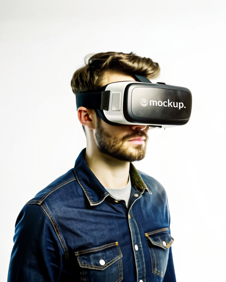 High Quality Virtual Reality Headset Mockup with Diverse Model psd